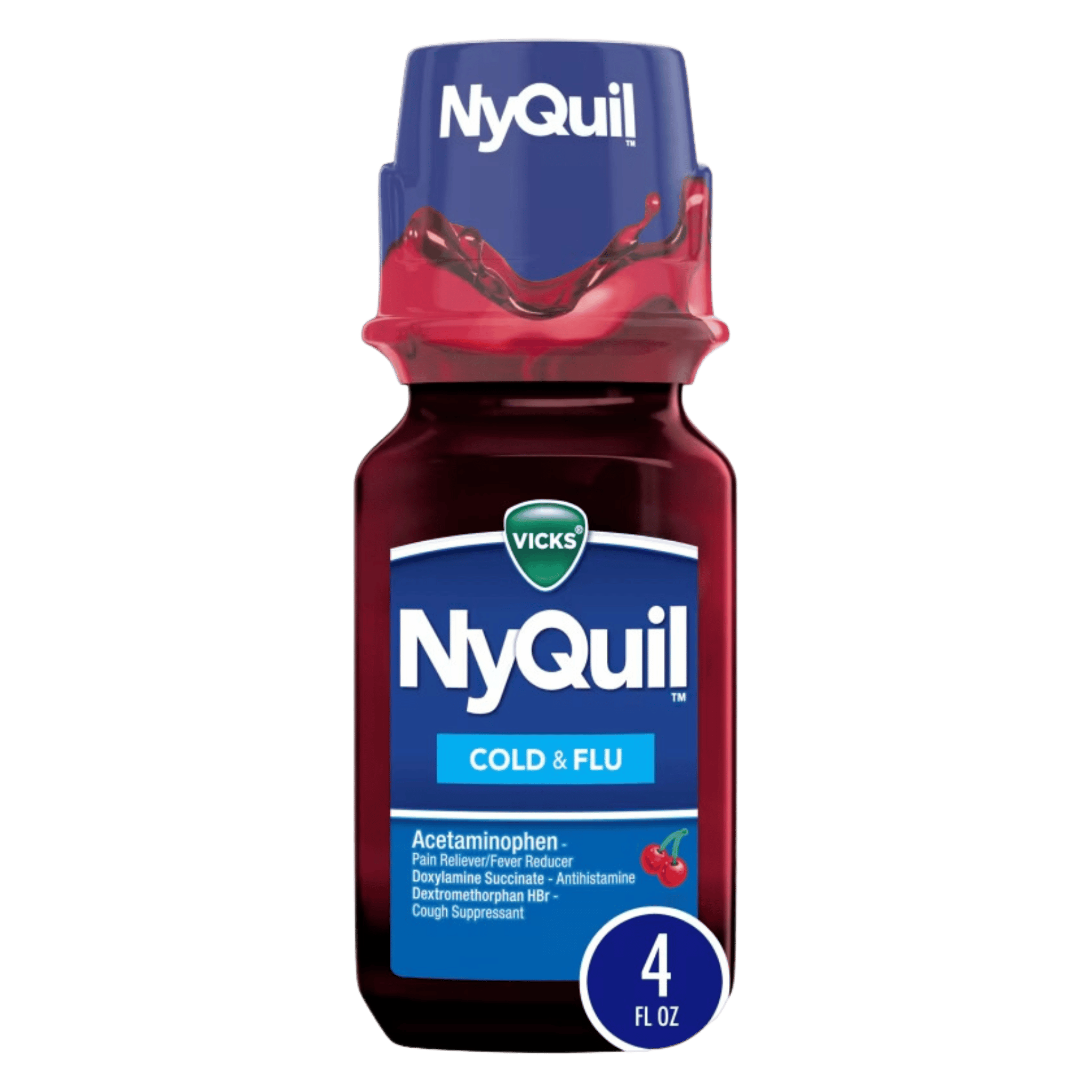 Buy Onine In Pakistan NyQuil™ Cough Cold & Flu Night-time Relief Liquid Cherry Flavour (118 ml)