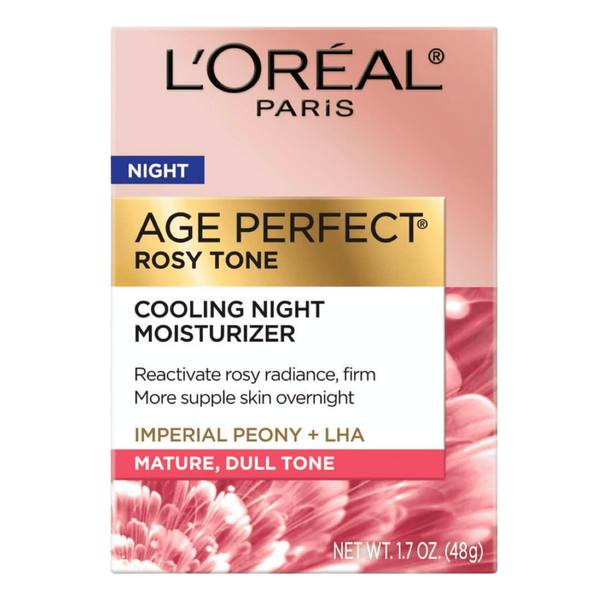 L'Oreal Paris Age Perfect Rosy Tone Cooling Night Moisturizer - Revitalizing Night Cream for Radiant Skin in Pakistan
