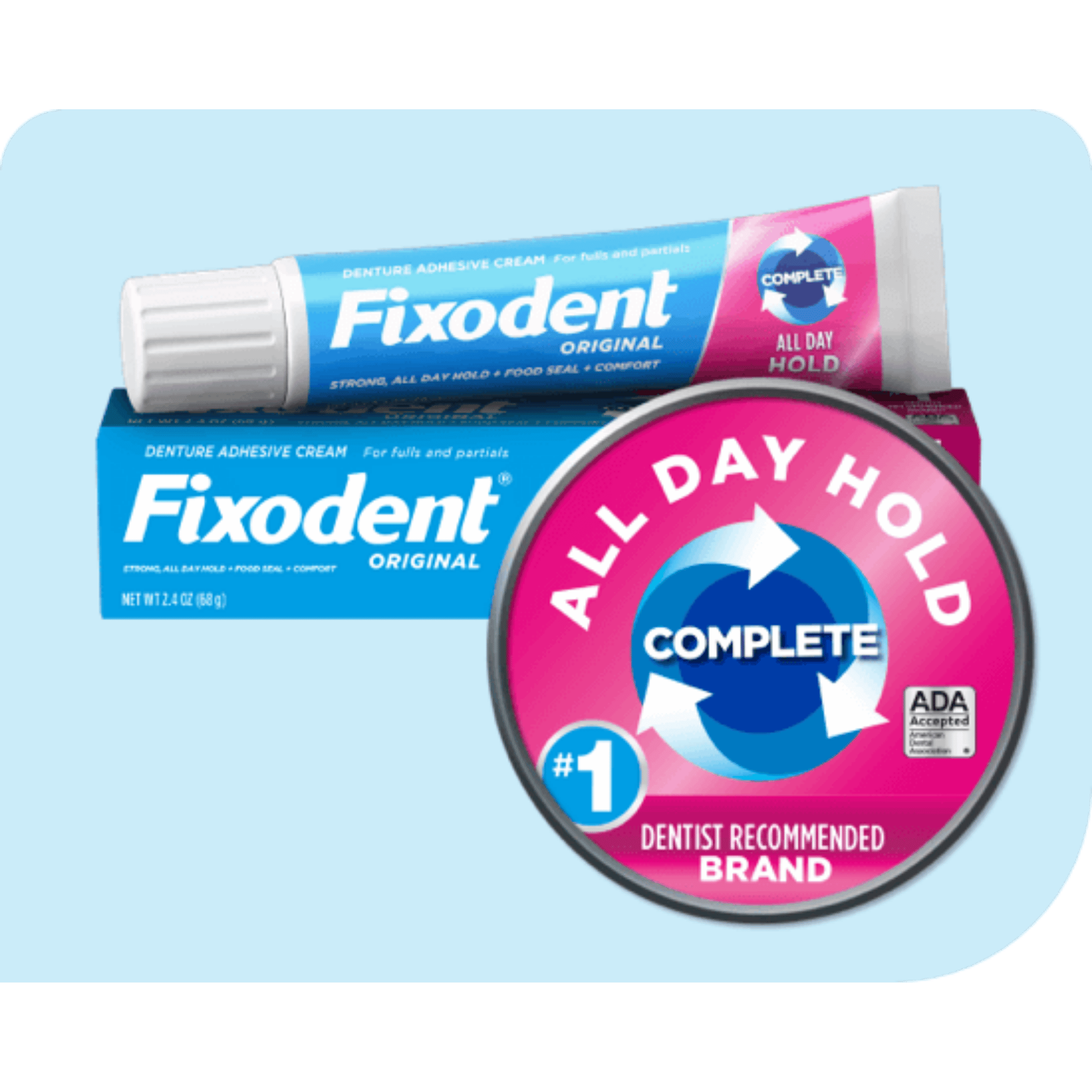 Fixodent Plus Adhesives Denture Cream (68g)