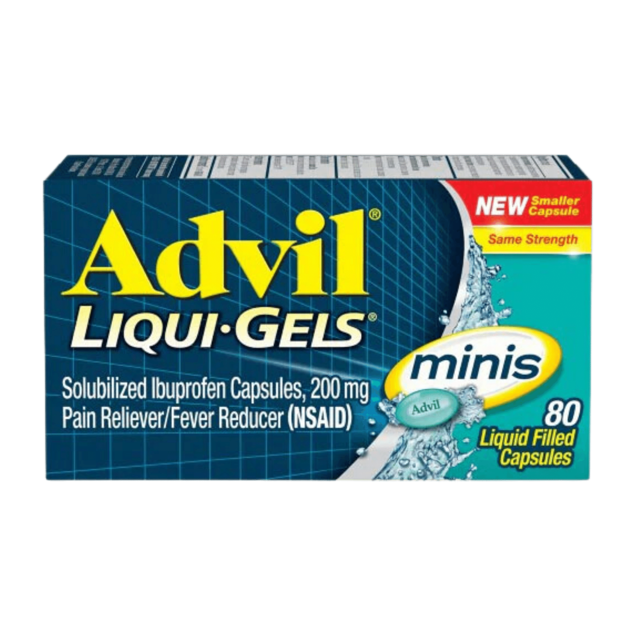 Advil Liqui-Gels Pain and Headache Reliever Ibuprofen Liquid Filled Capsules Minis 80 (200Mg)