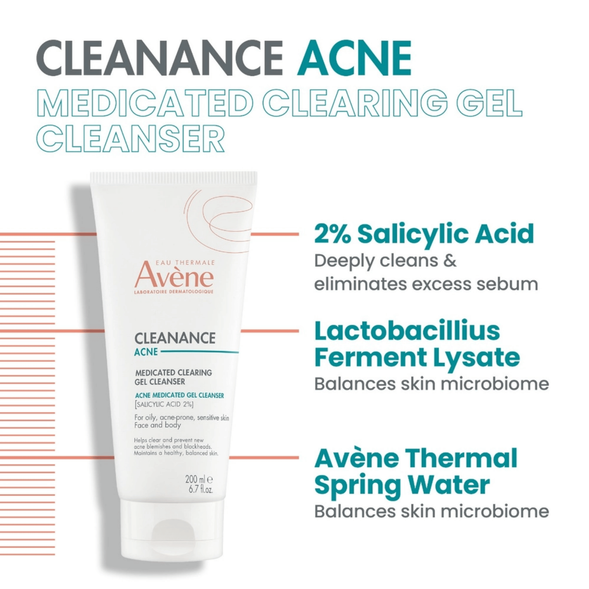 Avène Cleanance Acne Medicated Clearing Gel Cleanser (200 ml)