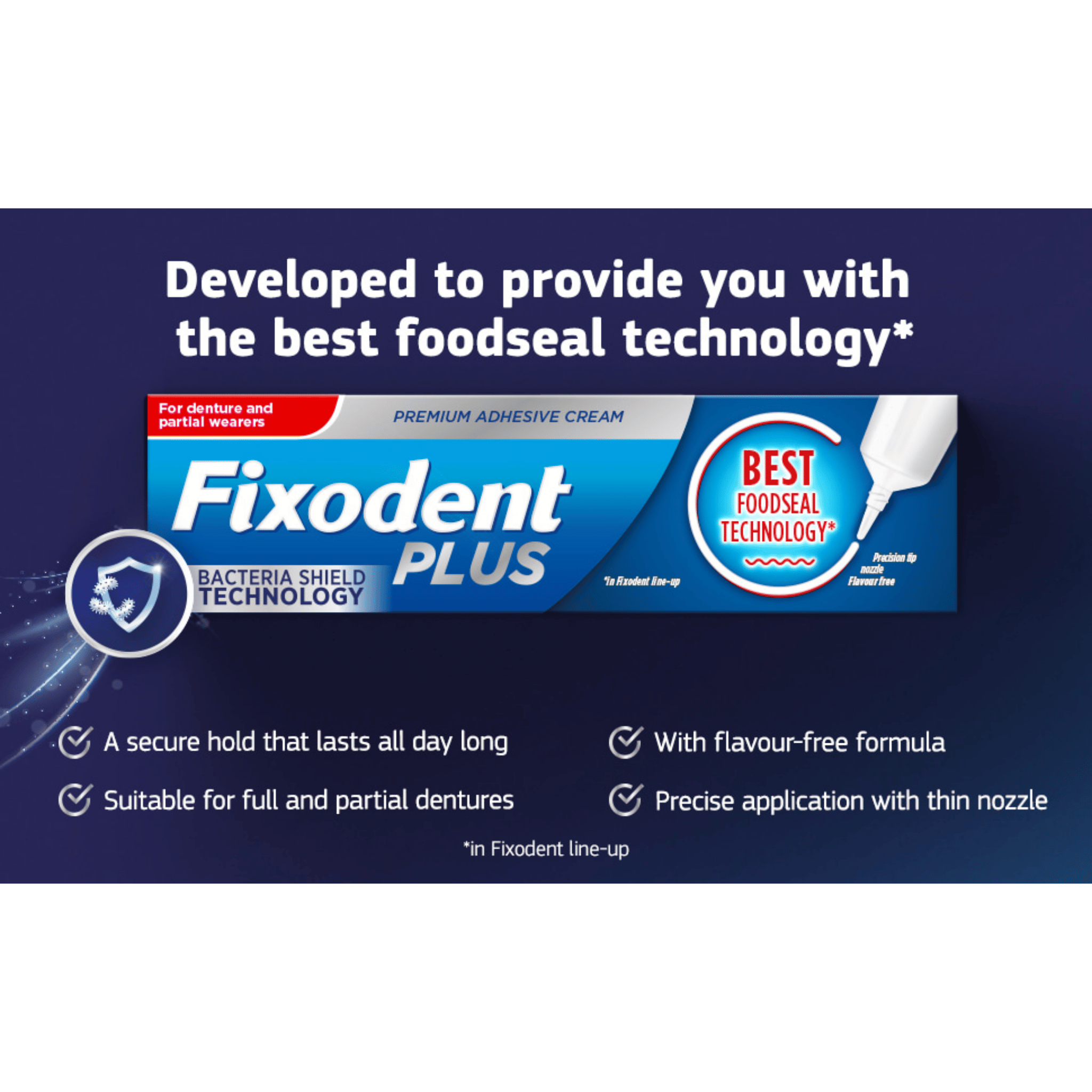 Fixodent Plus Adhesives Denture Cream (68g)