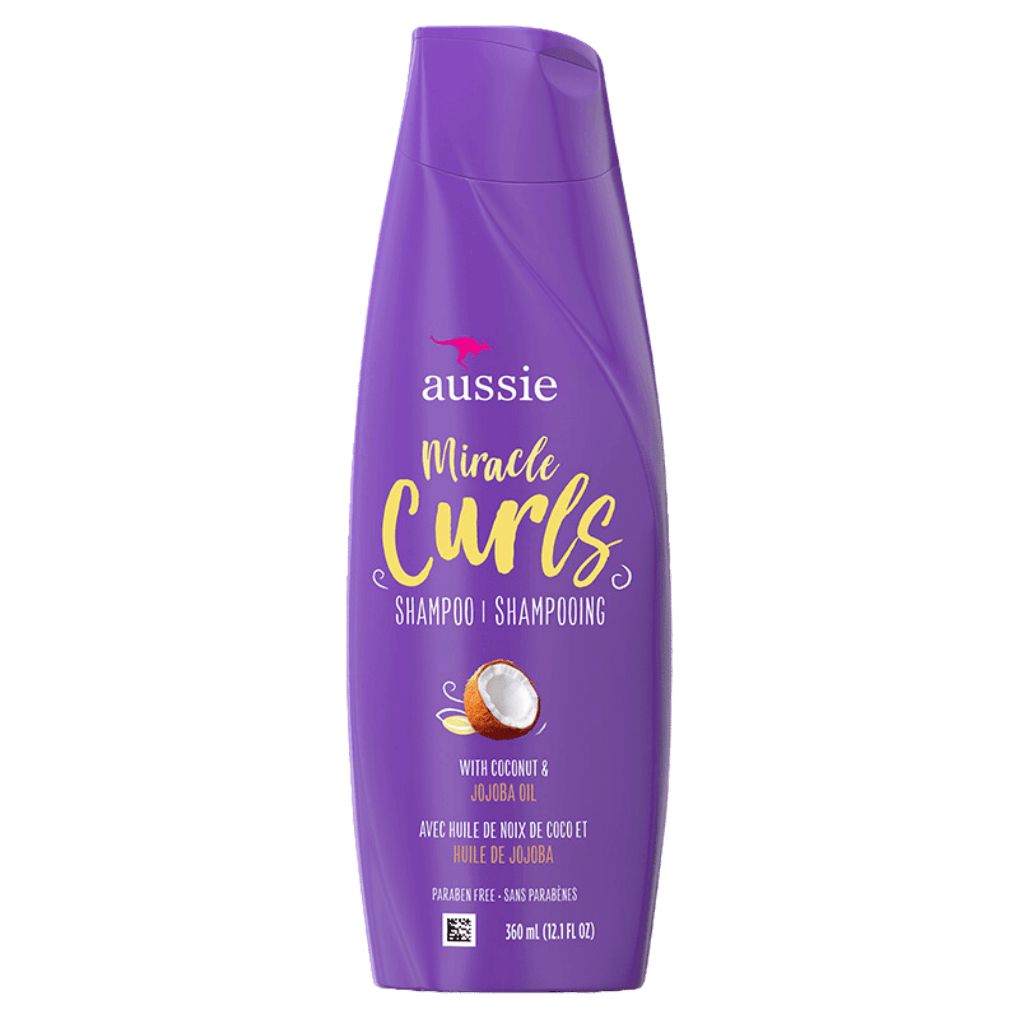 Aussie Miracle Curls Coconut & Jojoba Oil Shampoo 360ml for soft, hydrated curls in Pakistan