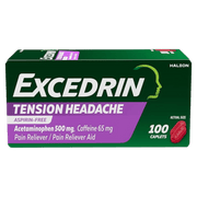 Excedrin Tension Headache Relief Caplets Without Aspirin (100 Caplets)