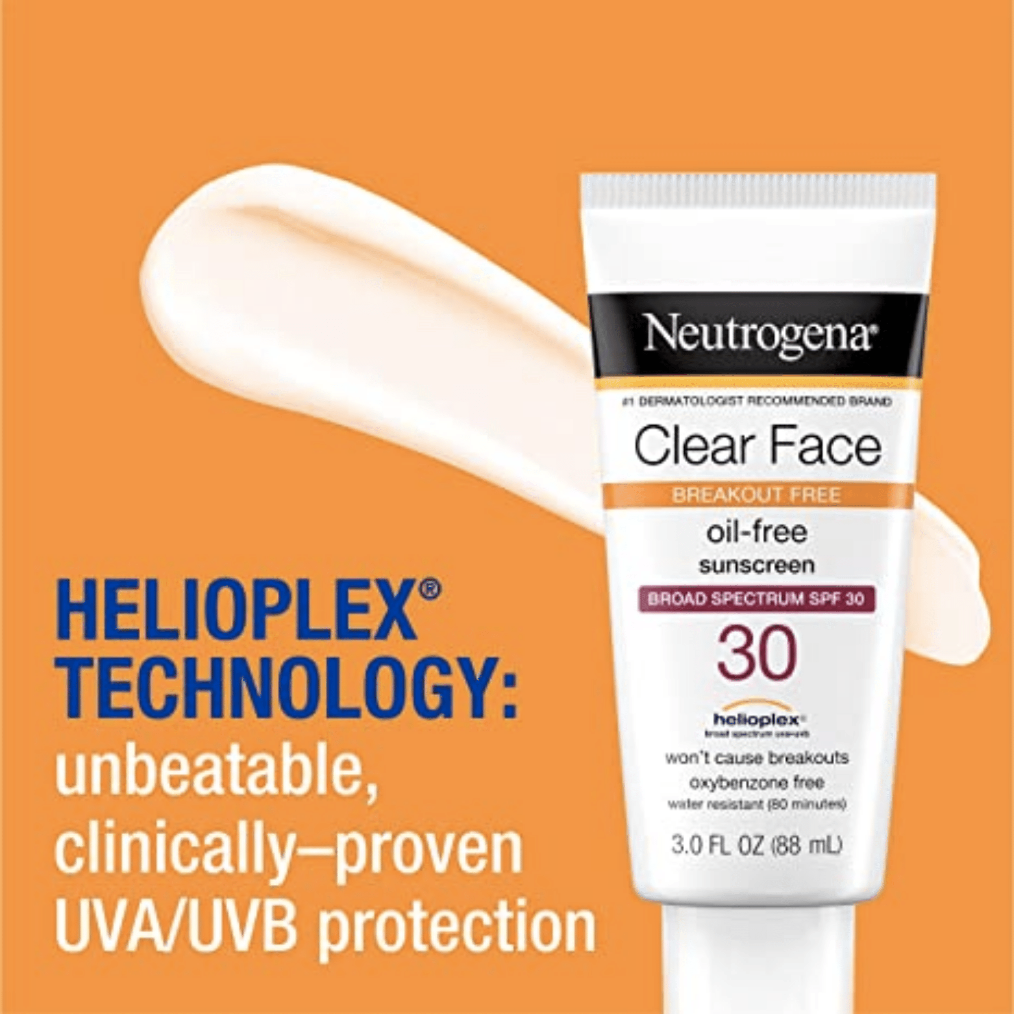 Neutrogena Clear Face - oil free sunscreen SPF 30 / SPF 50 (88mL)