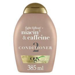 OGX Fight Fallout + Niacin3 & Caffeine Conditioner (385ml) - Thickens Hair, Reduces Shedding