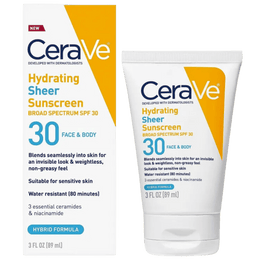 CeraVe Hydrating Sheer Sunscreen SPF 30 Face & Body (89 ml)