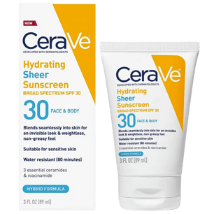 CeraVe Hydrating Sheer Sunscreen SPF 30 Face & Body (89 ml)