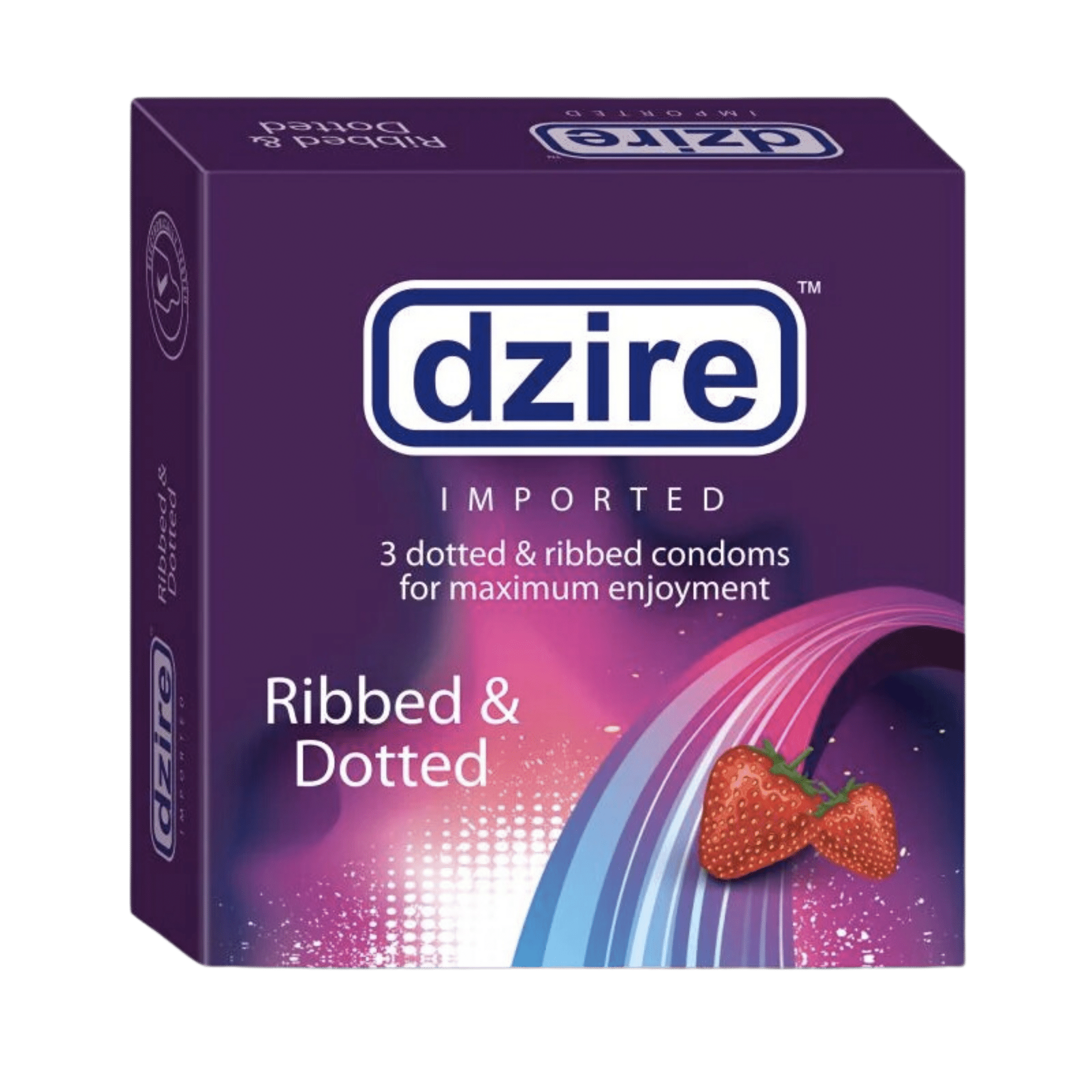 dzire strawberry condoms 3 pack