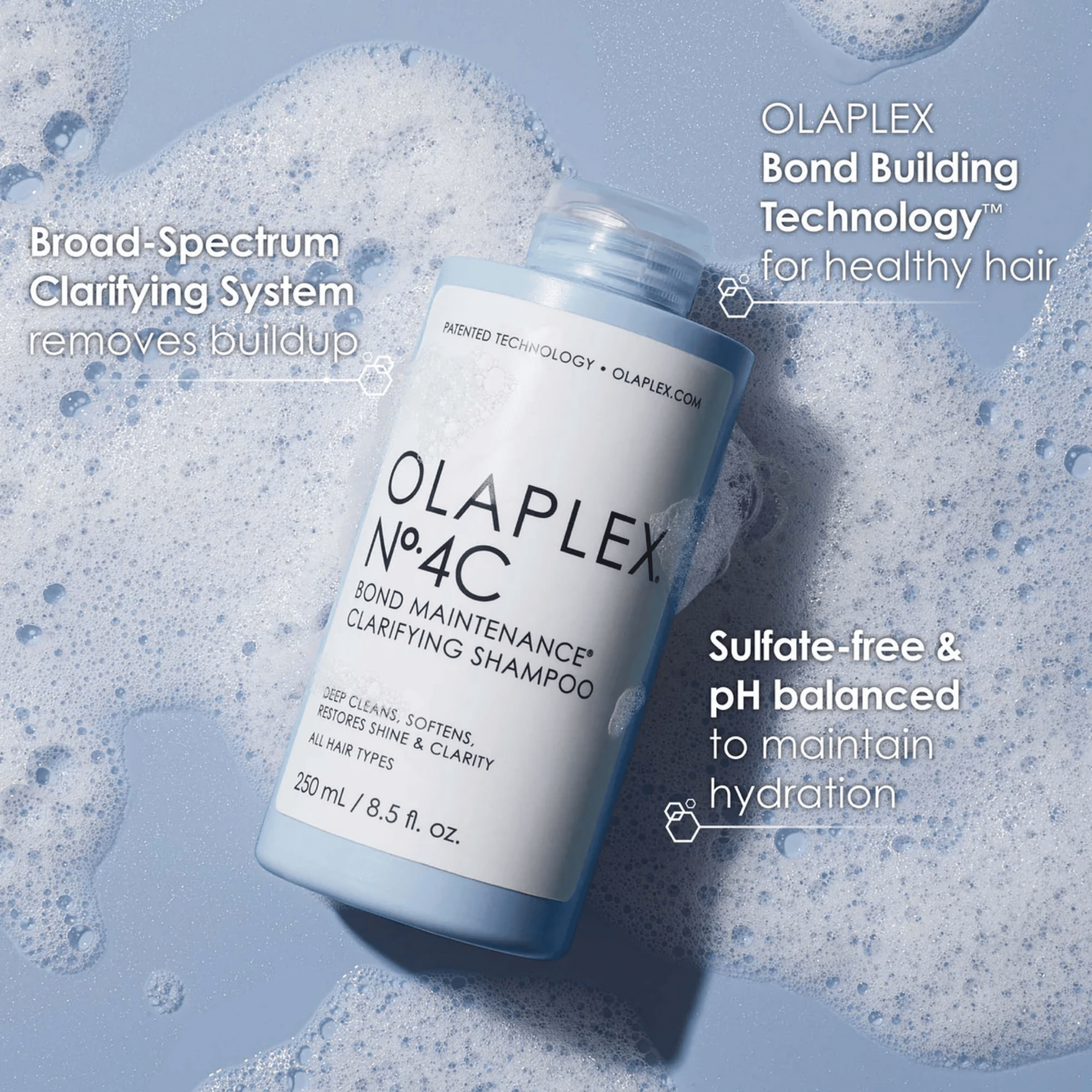 Olaplex No. 4C Bond Maintenance Clarifying Shampoo (250ml) - Cleanses & Protects Color-Treated Hair 